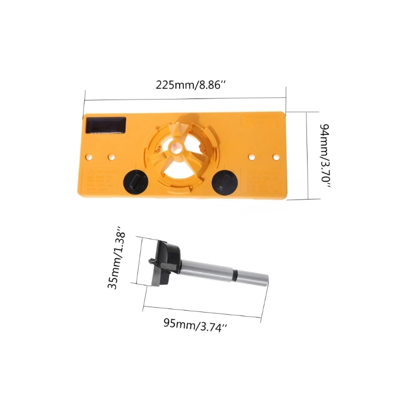 

35mm Cup Style Hinge Jig Boring Hole Drill Guide Locator Forstner Bit Woodwork