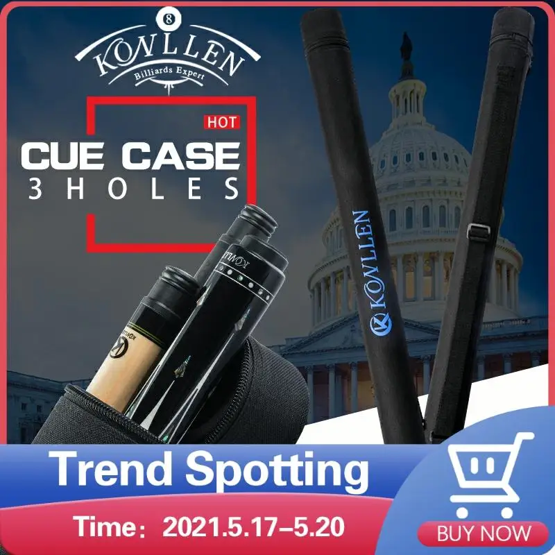 

KONLLEN Billiard Case 2 Holes 1 butt+2 shafts 85cm Tube Shape Canvas Oxford Pool Cue Bag 1/2 Billiard Cues Bag for Dropshopper
