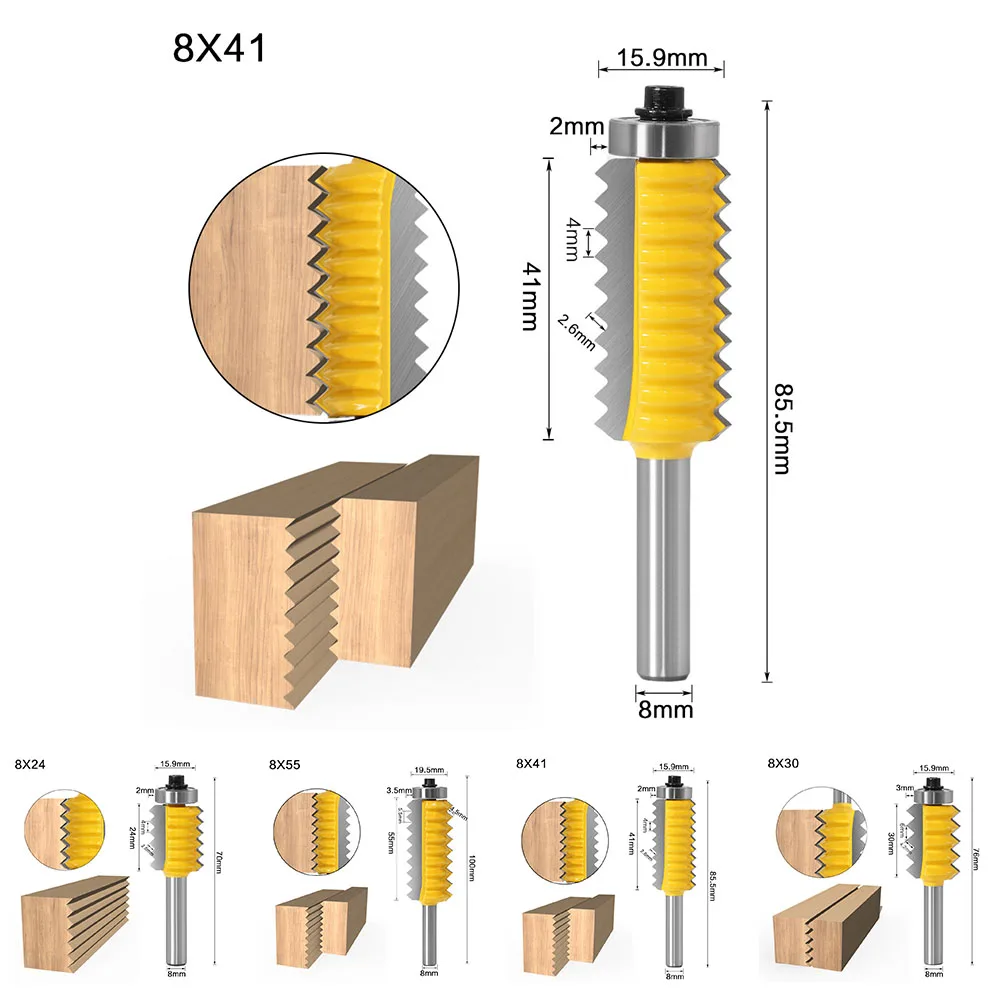 

Multi Teeth Router Bit 8mm Shank Slitting Tool Steel For Grooving Wood