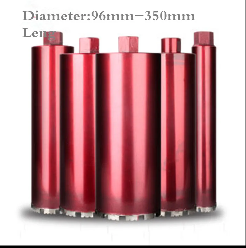 Free shipping 96-350mm diameter 370mm length Wet Diamond Core Drill Bit for Concrete Perforator  masonry