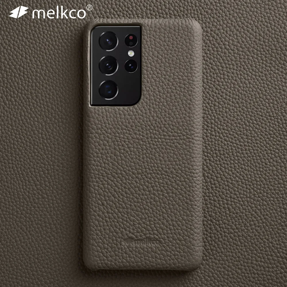Премиум чехол Melkco из натуральной кожи для Samsung Galaxy S21 Ultra Plus + 5G роскошные модные