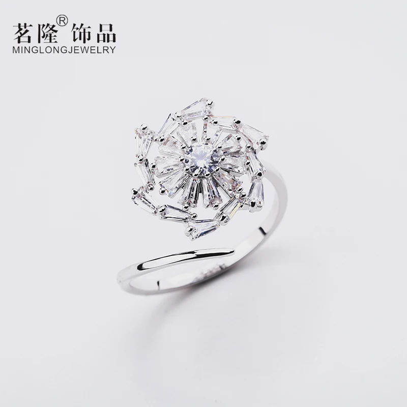 Открытое цветочное женское кольцо - регулируемое украшение для помолвки - женский подарок, упакованный в подарочный футляр - изменяемое 2020 года новинка - хорошо идет.