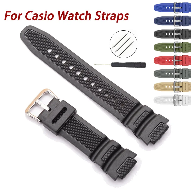 

Silicone Strap for-Casio Watch AE-1000w AQ-S810W SGW-400H / SGW-300H 18mm PU Rubber Watchband Pin Buckle Wrist Band Accessories