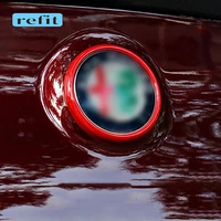 carbon fiber front and rear car logo decoration cover exterior modified car sticker for alfa romeo giulia stelvio