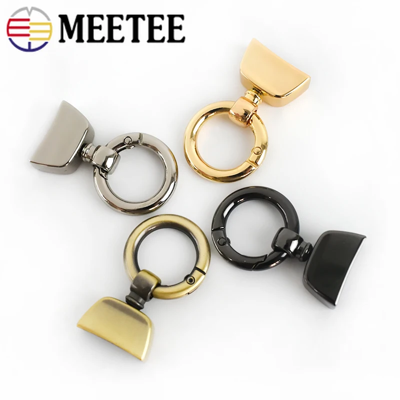 

Meetee 5/10pcs 20/25mm Spring Ring Keychain Wear Cord Webbing Screw Bell Buckle Decorative Connection Hook Buckles DIY Accessory