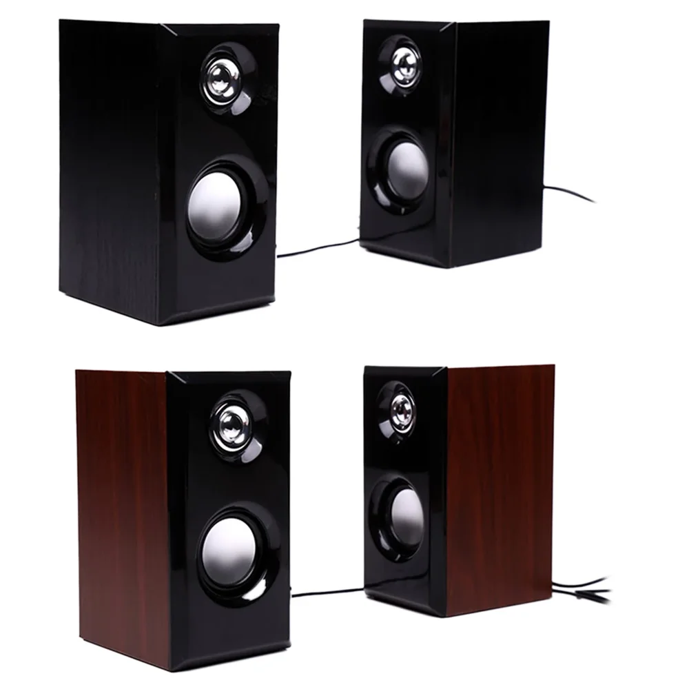 Gosear 2 шт. USB провод Динамик деревянный Портативный мини стерео аудио система для