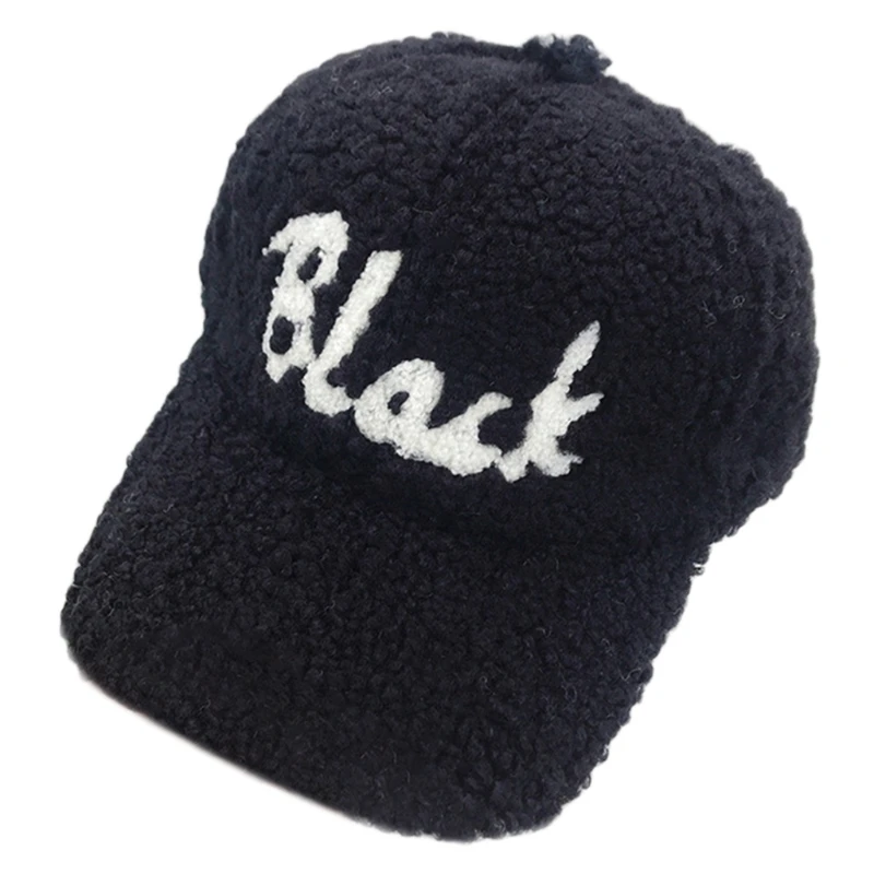 

Women Winter Thicken Warm Faux Fleece Fuzzy Baseball Peak Cap Solid Color Outdoor Casual Sports Adjustable Trucker Hat