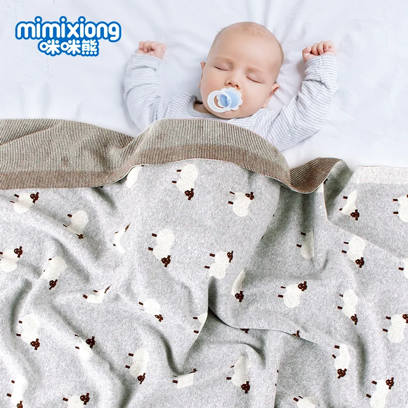 

Lamb Baby Knitted Cartoon Fleece Blanket Swaddle NewBorn Kid Boy Girl Pram Cotton Winter Warm Sleep Bag Fashion Baby Cover Quilt