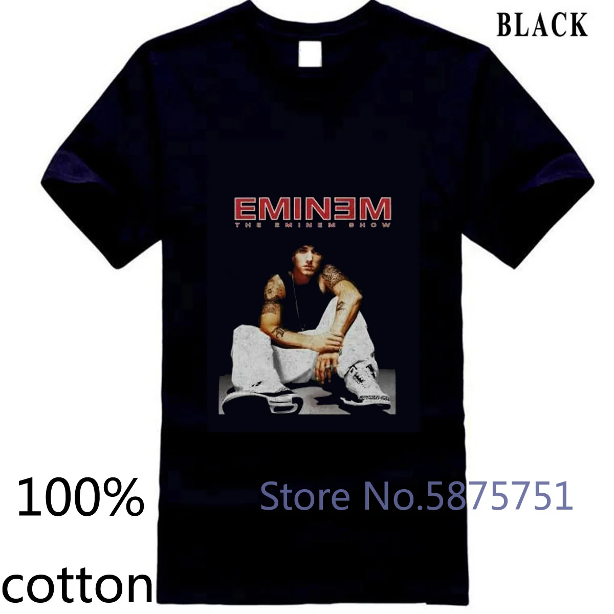 Эминем Сидящая показать все s новый принт в стиле Хип-e Ман Новая мужская футболка