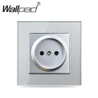 Розетка настенная круглая, серебристая, 220 В, 16 А, 2 контакта