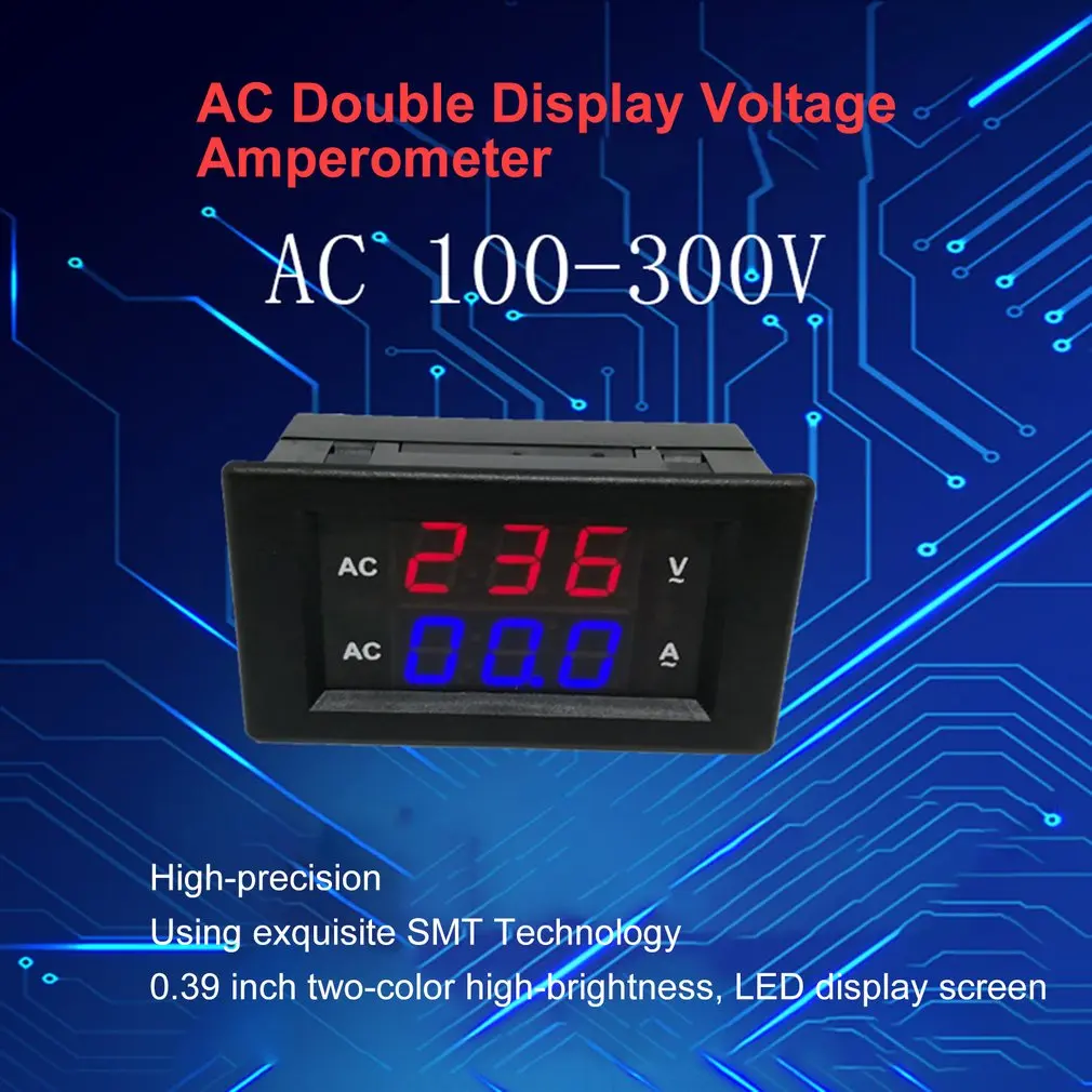 50A AC Digital Dual LED Display Voltmeter Ammeter Amp Volt Voltage Current Meter Tester High Precision | Инструменты