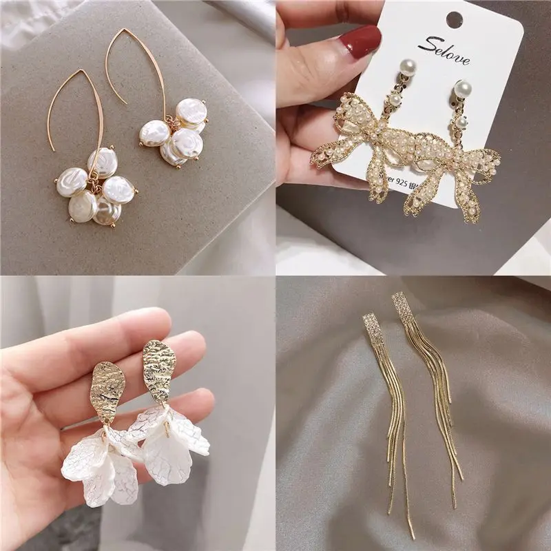 Новые корейские серьги капли в форме сердца для Женщин Модные Винтажные висячие