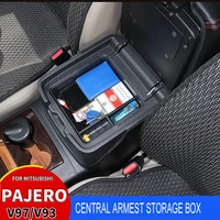 for mitsubishi pajero armrest box storage center console storage box tidy v93 v97 v98 pajero organize stowing tidying accessorie