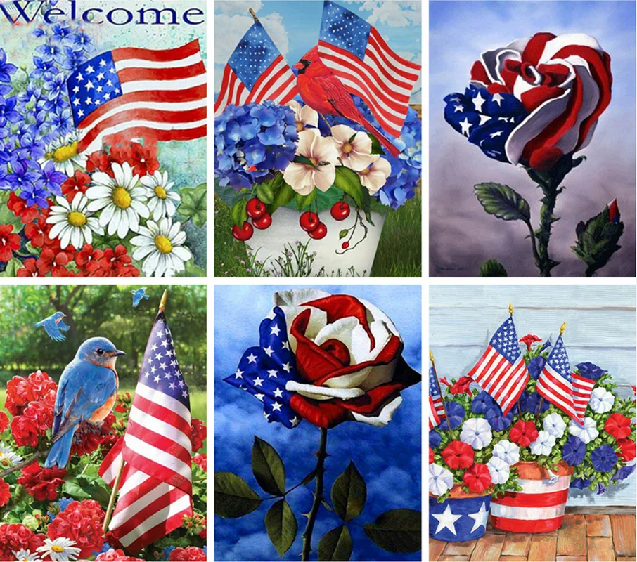 

Diamond Painting Kits 5D Full Round With AB Drill Flower Rhinestone Mosaic Layout Bead Embroidery Wall Stickers Diamond Art Gift