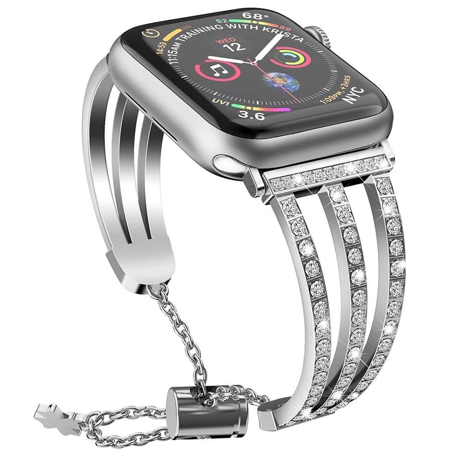 Металлический ювелирный браслет из нержавеющей стали ремешок для apple watch 44 мм 42 40