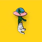 Пришельцы для кошки, с эмалью, в виде пришельцев, с летающей тарелкой