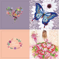 creative wedding festivals gifts 12x 5d diy diamond painting greeting cards birthday thanks embroidery postcards