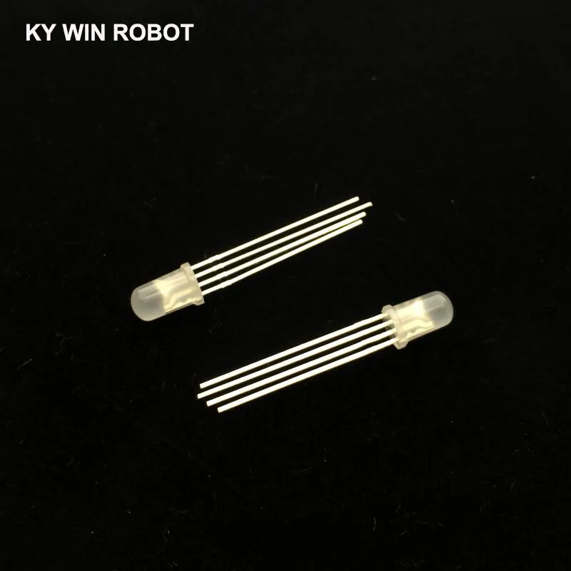 50 шт./лот 5 мм 4 контактный RGB светодиод общий катод/анод рассеянные трехцветные