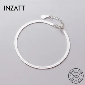 Женский геометрический браслет INZATT, изящное Ювелирное Украшение в стиле хип-хоп для вечерние из настоящего серебра 925 пробы, минималистичные аксессуары в подарок