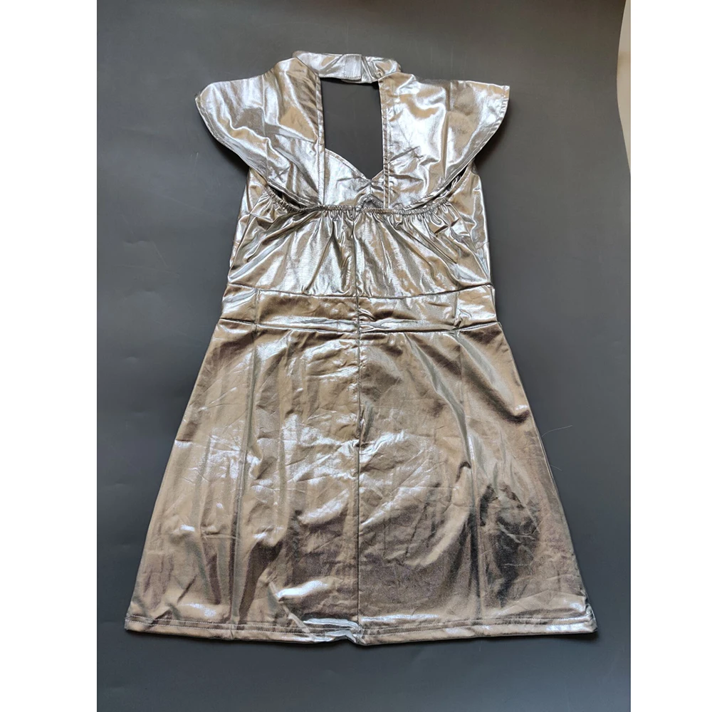 Пространства Серебряный боди Женский костюм на Хеллоуин космонавта серебро