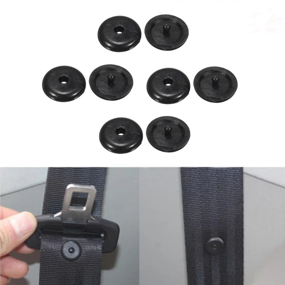 

100Pairs 16mm Car Seat Belt Stopper Button Universal Limit Safety Buckles Retainer Black Car Parts Fastener Auto Accessories