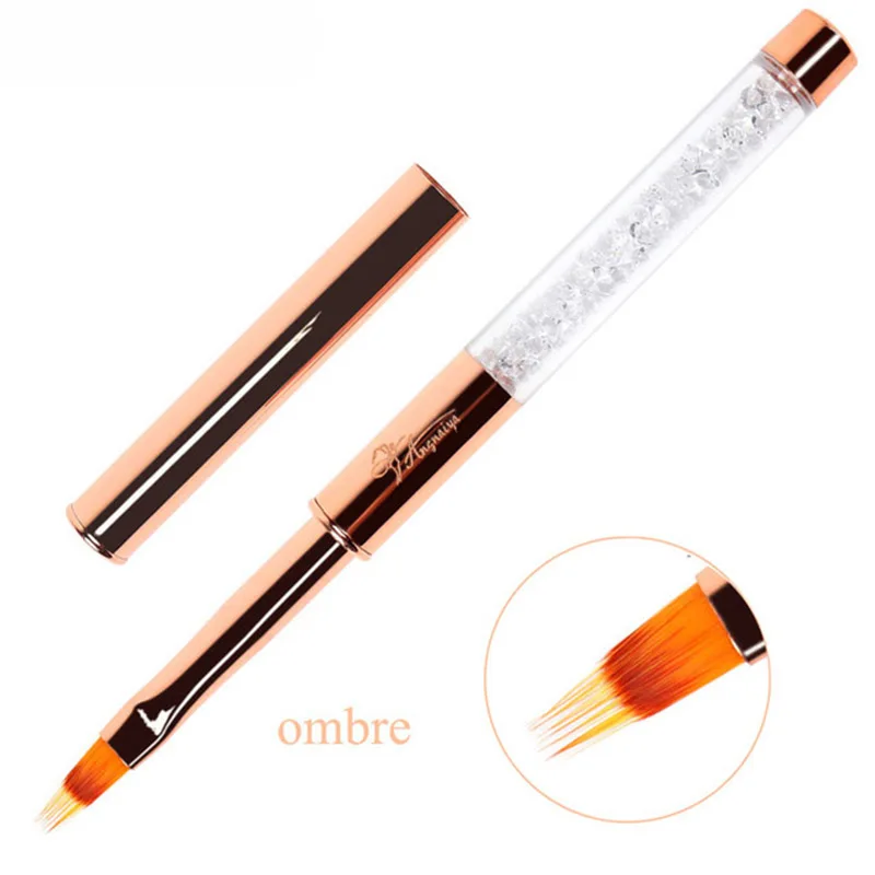 

BQAN Nail Ombre Brush Nail Art Painting Pen Brush Rhinestone Crystal Handle UV Gel Polish Gradient Color Acrylic Drawing Pen