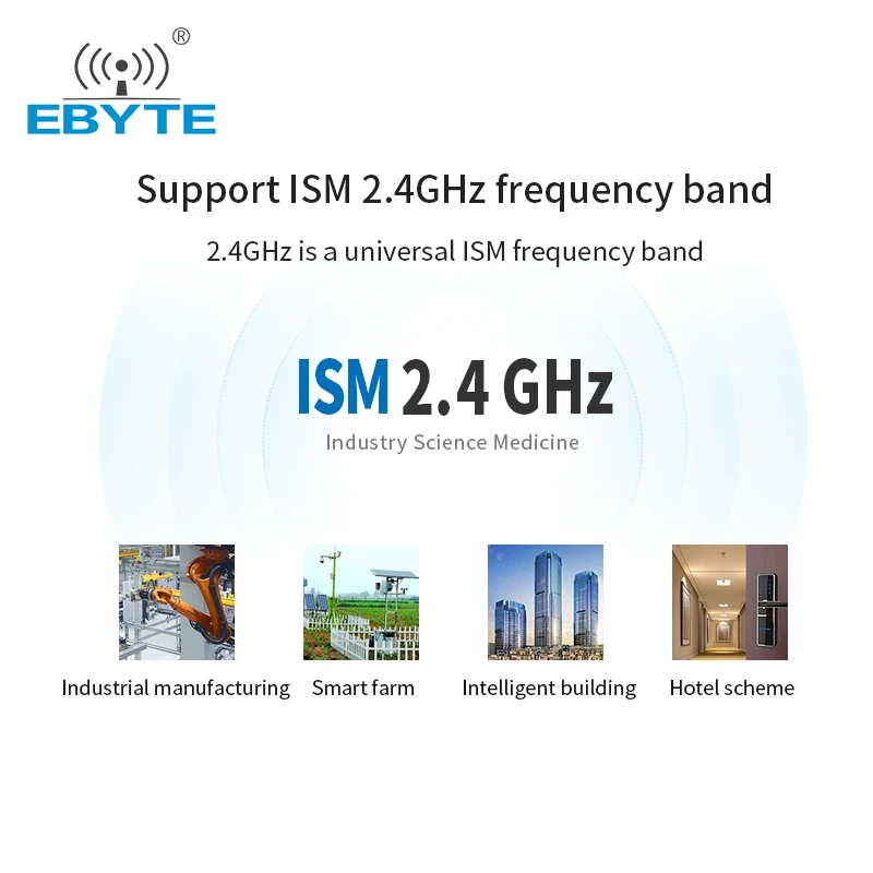 

E01C-ML01D IOT Si24R1 Chips 2.4G ISM Band 7dBm Wireless Modules Electronic Components PCB Antenna