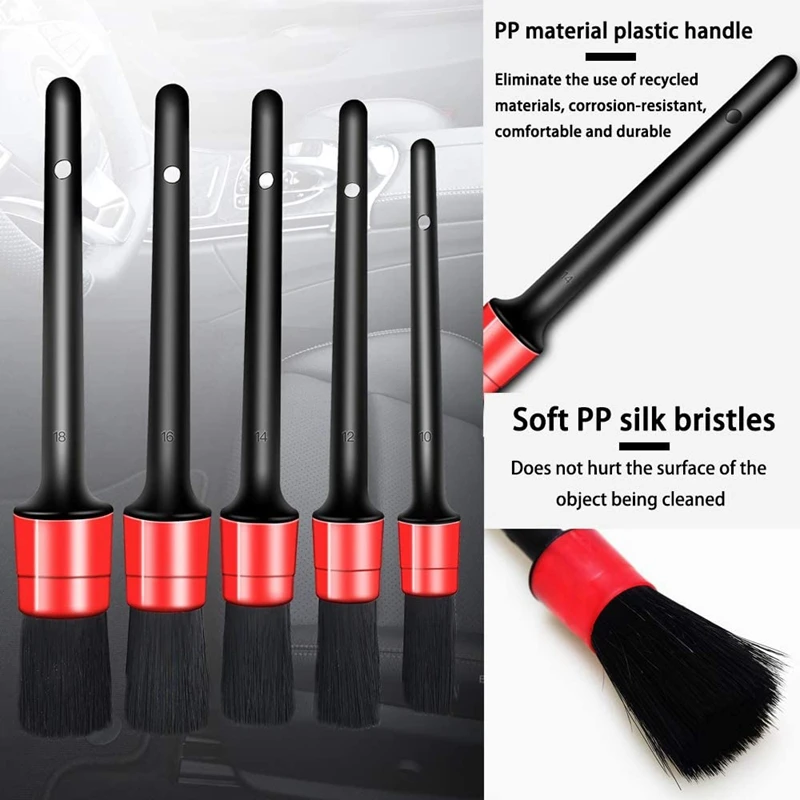 

NHBR Car Auto Detailing Brush Set Automotive Detail Brushes Cleaner for Cleaning Automotive Interior Exterior 10 Pcs