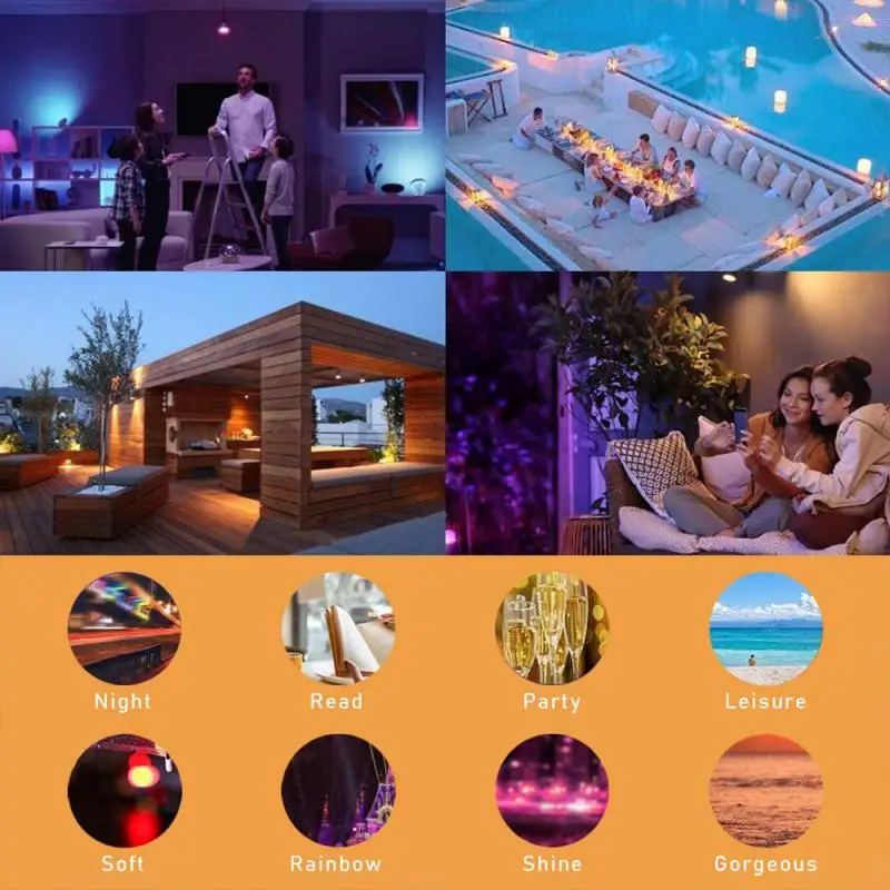 

Smart Light Lamp Wifi Bulb 6W Color Changing RGB+CW LED Bulb E14 220V APP Remote Control Support Alexa Google Home Voice Control