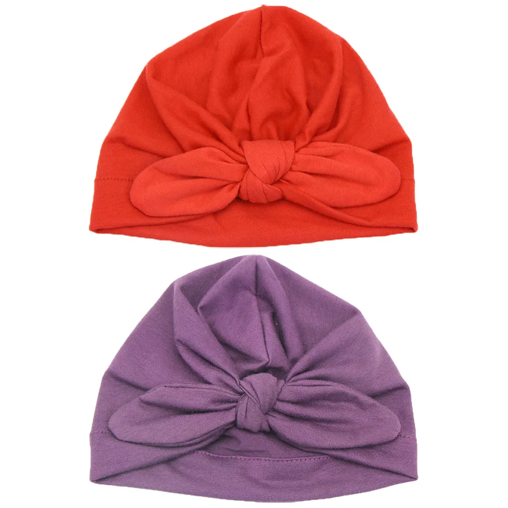 2 упаковки для маленьких мальчиков и девочек одноцветная эластичная Шапка-тюрбан