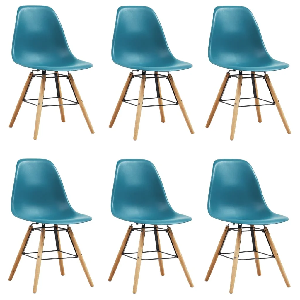 

Dining Chairs 6 pcs Turquoise Plastic