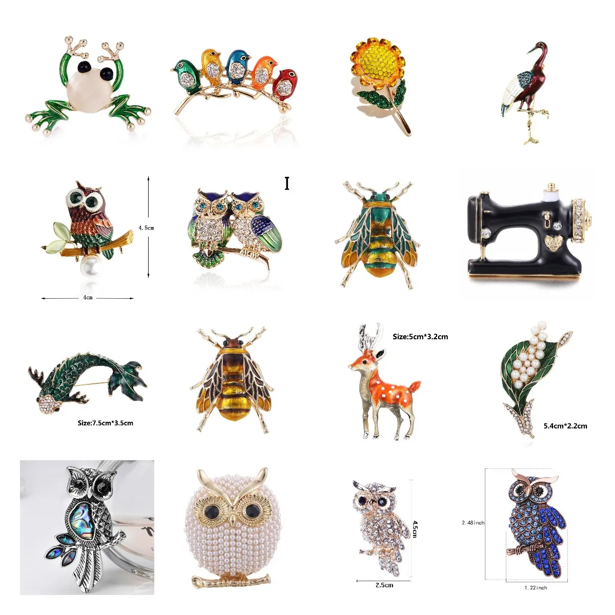 

Fashion Jewelry Gifts for Women Accessories New Insect Bee Brooch Enamel Pin Rhinestone Crystal Corsage Shirt Scarf Buckle Badge