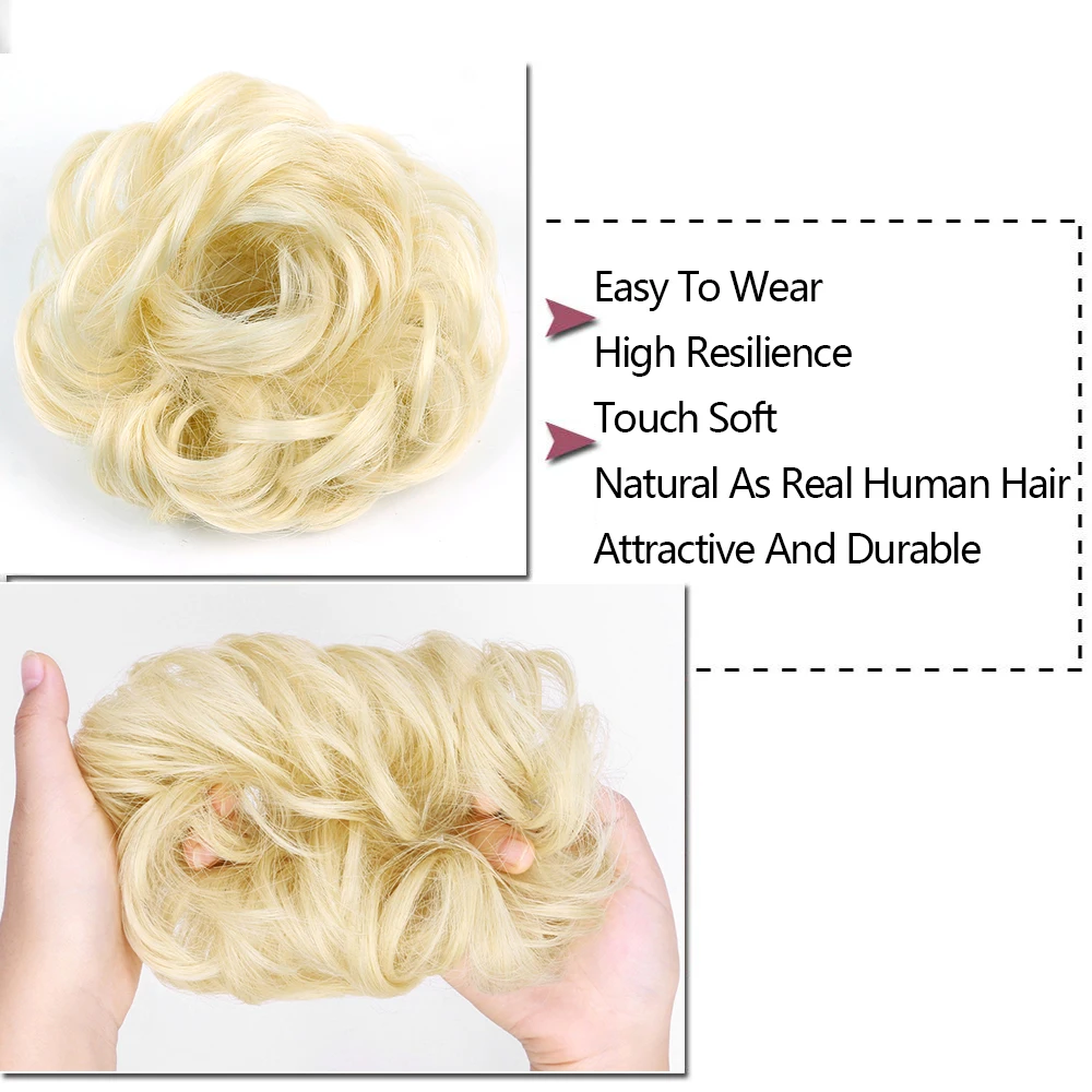 Грязный пучок волос для женщин шиньоны наращивания синтетический парик кольцо