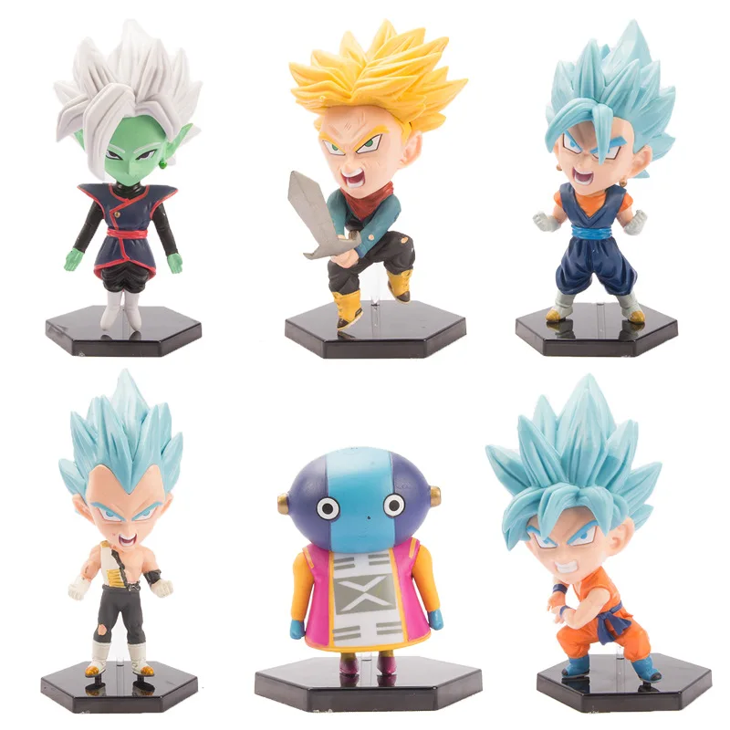 

6Pcs/set Dragon Ball Z Super Saiyan Son Goku Trunks Broli Vegeta Anime Figure Collection Model Toys Birthday Gift PVC