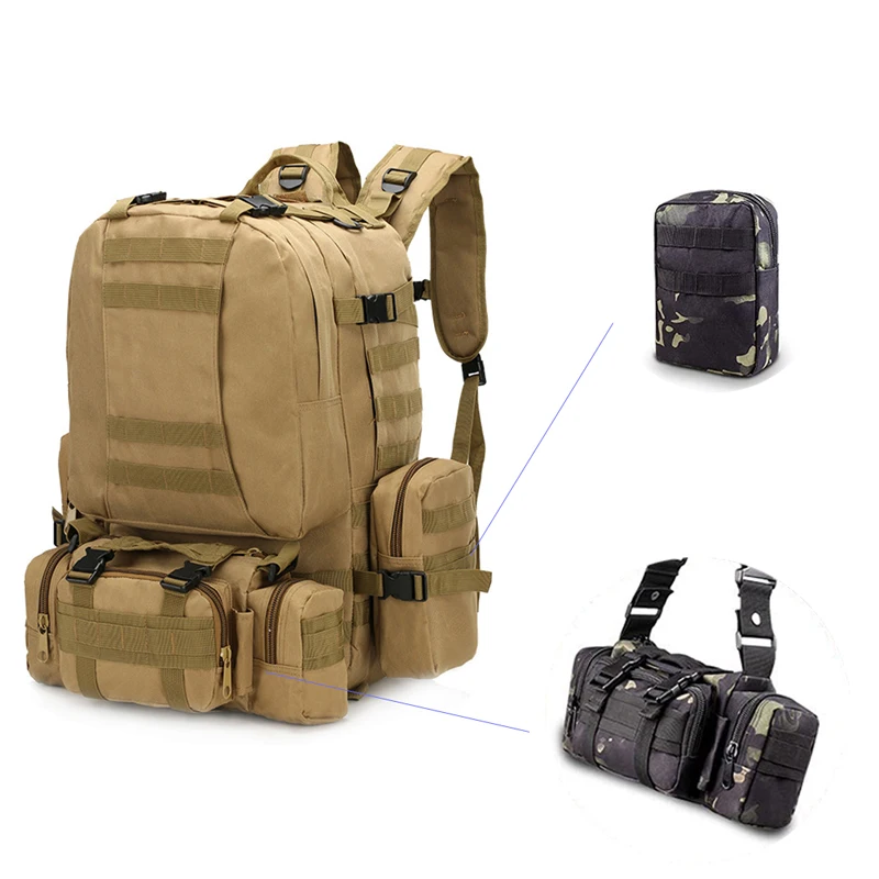 

Tactical Molle Backpack for Men Detachable Waterproof Military Large Gear Rucksack Hunting Bag for Hiking Army Assault Pack