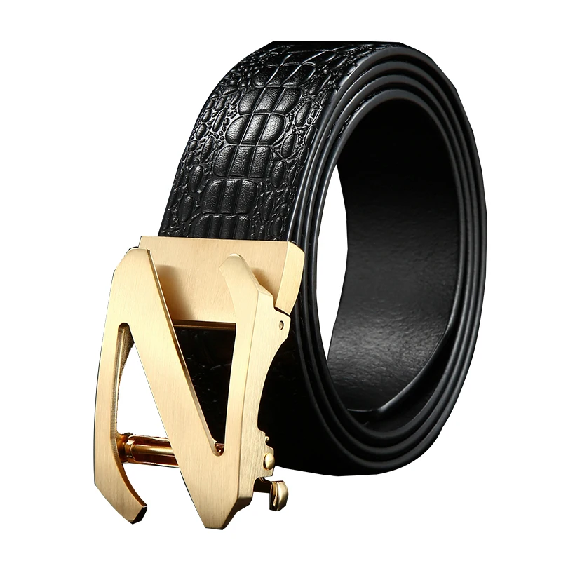 Мужской ремень из натуральной кожи модный мужской латуни с автоматической