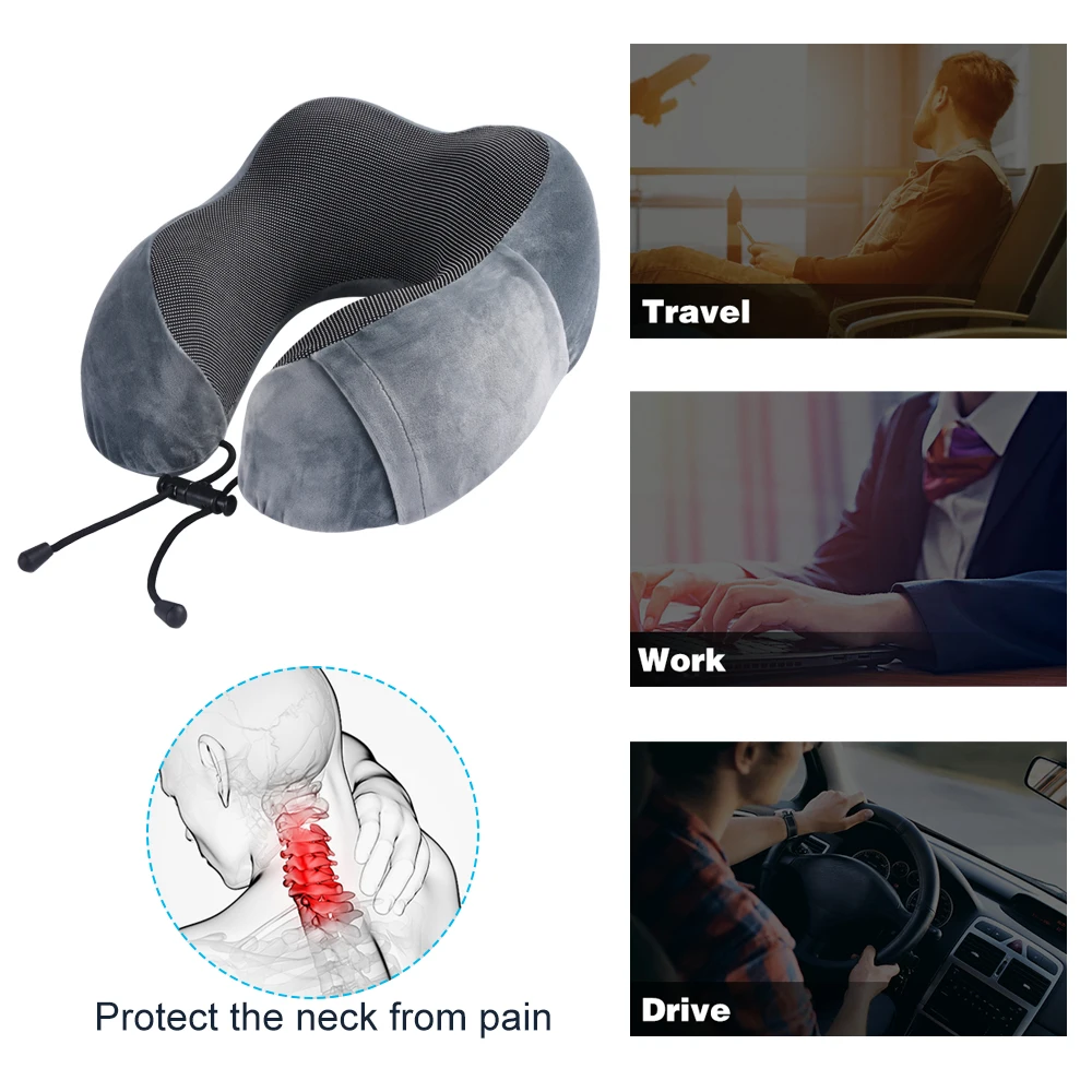 U образные подушки для шеи с эффектом памяти мягкая дорожная подушка медленным
