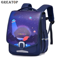 greatop 2021 lock design children schoolbags cartoon outer space kids backpack waterproof boys girls backpack mochila infantil