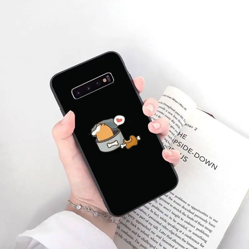 Милый черный чехол для телефона с изображением корги ягодиц животных щенков Samsung