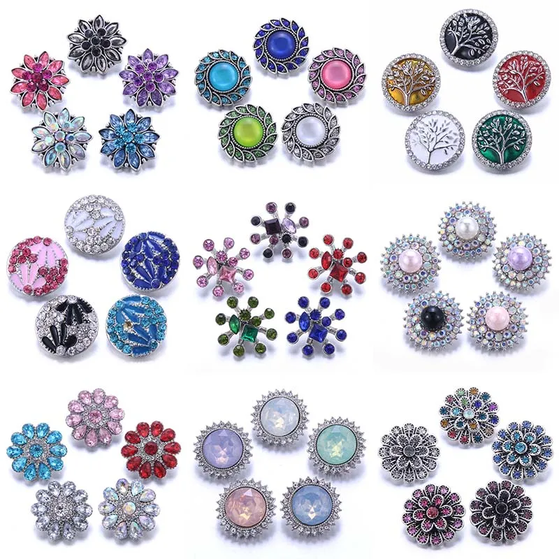 10pcs/lot Wholesale Snaps Jewelry Mixed 18mm Snap Button with Crystal Rhinestone for Bracelets Bangles | Украшения и аксессуары