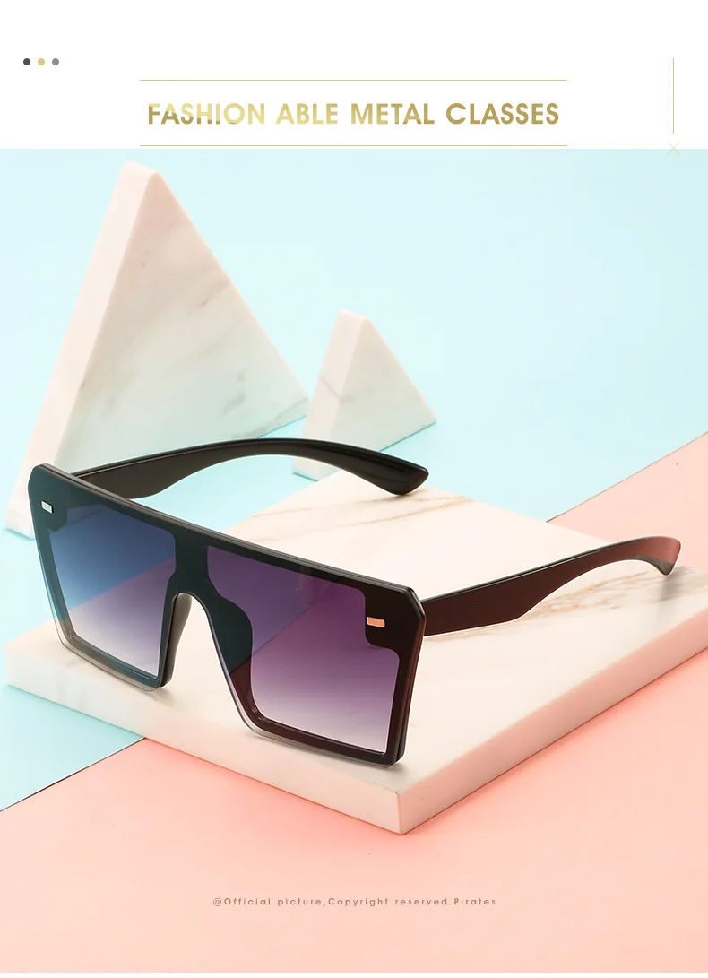 Square Oversized Sunglasses Women Flat Top Gafas Shades For Women Sun glasses okulary New Luxury Sunglasses UV400