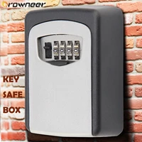 key safe box sturdy aluminum alloy key lock box wall mounted securely storage weatherproof 4 digit combination rotate dials