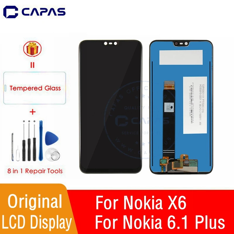 100% Оригинальный ЖК дисплей для Nokia 6 1 Plus сенсорная панель экран X6 Global дигитайзер