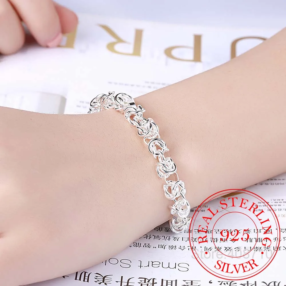 Женские изящные ювелирные изделия 6 мм витая Цепочка 20 см из стерлингового