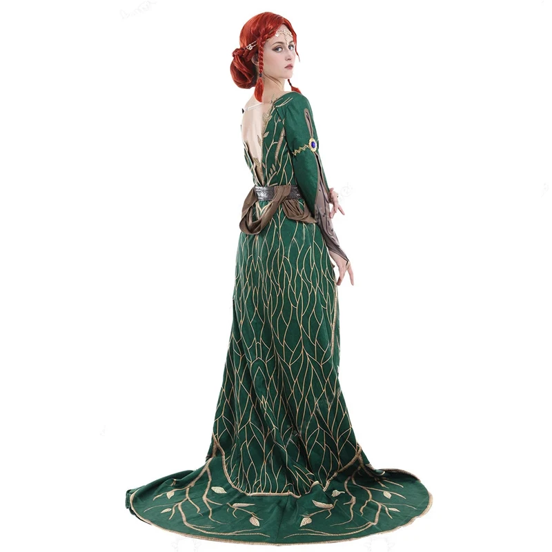 Triss Merigold Alternative Look DLC Outfit Cosplay Costume Dress Robe |