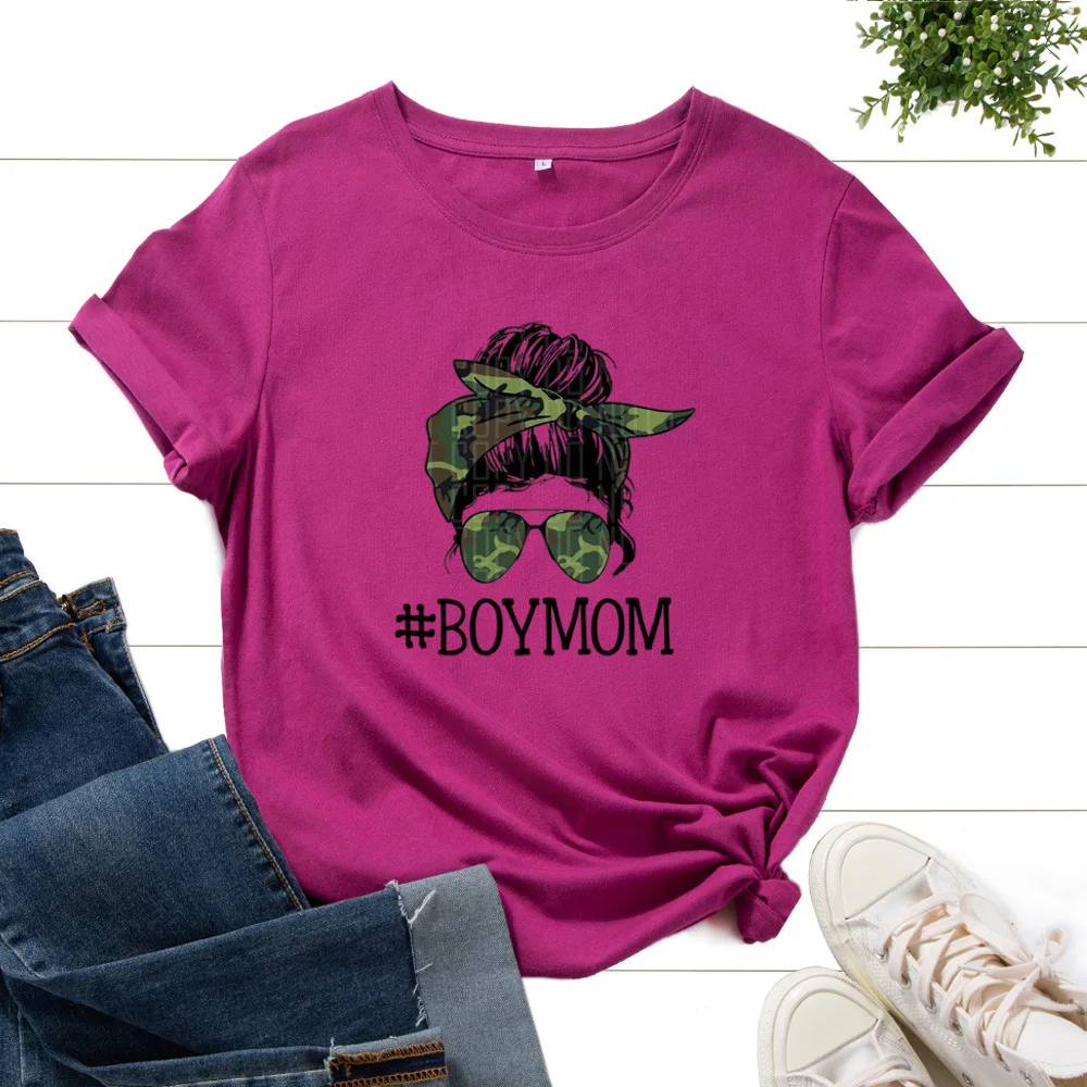 

BOY MOM Letter Print Women T Shirt Short Sleeve O Neck Loose Women Tshirt Ladies Tee Shirt Tops Clothes Camisetas Mujer