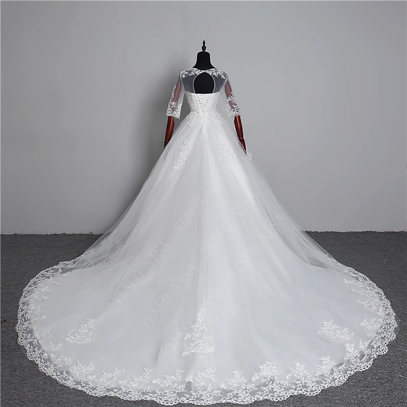 Новинка модное кружевное женское свадебное платье со шлейфом 100 см с сердечком
