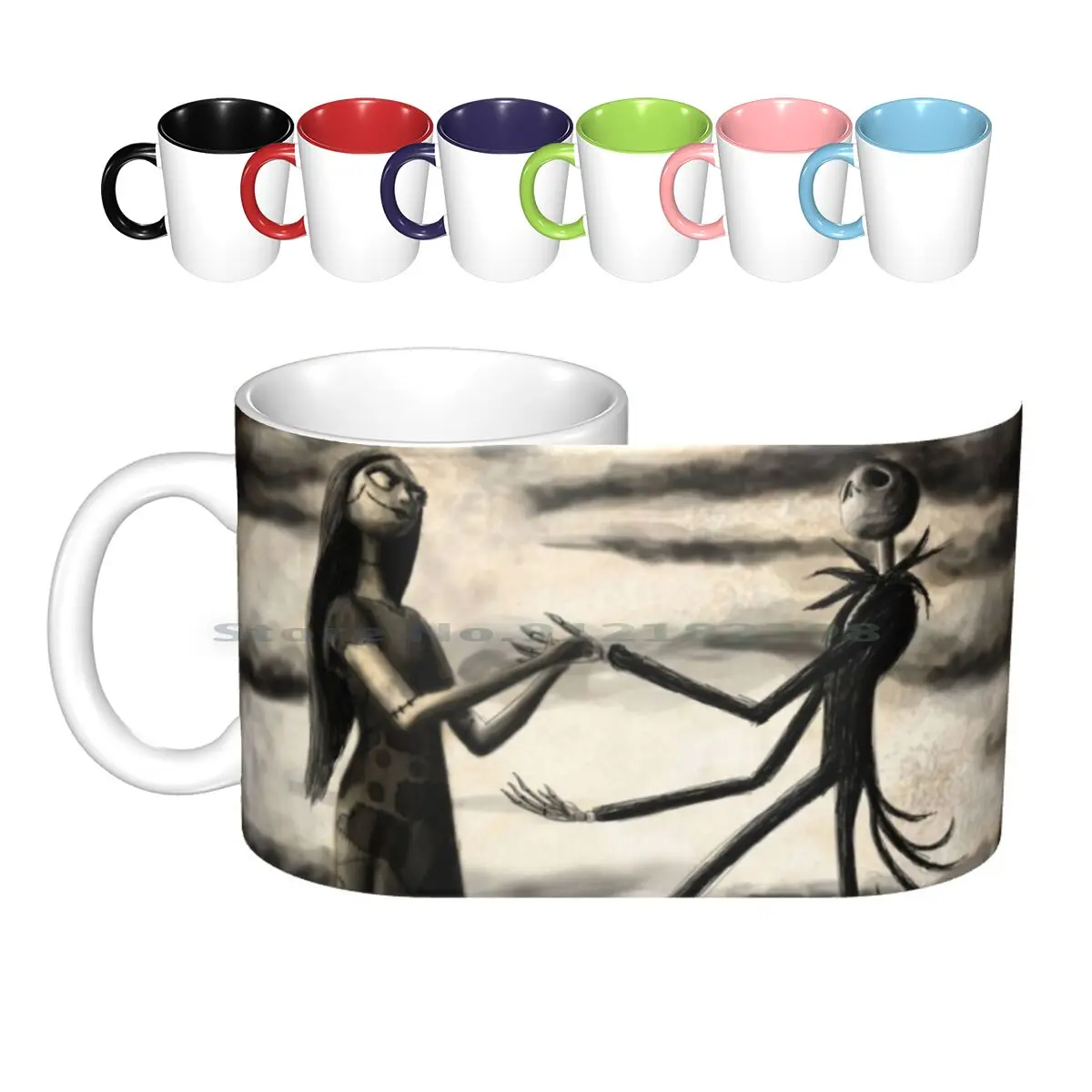 

Кошмар перед Рождеством, керамические кружки, кофейные чашки, кружка для молока и чая, кошмар, Рождество, Джек Салли, скелет, Скеллингтон, Хэл...