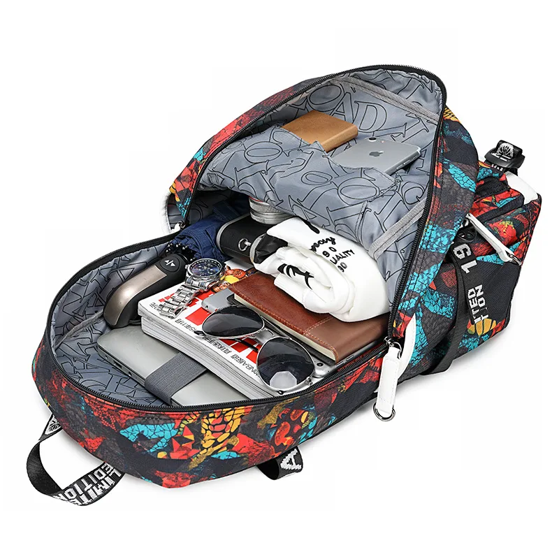 

Oxford Cloth Backpack Male Middle and High School Student Schoolbag Printing Water Repellent Computer Bag Travel Backpack Bag