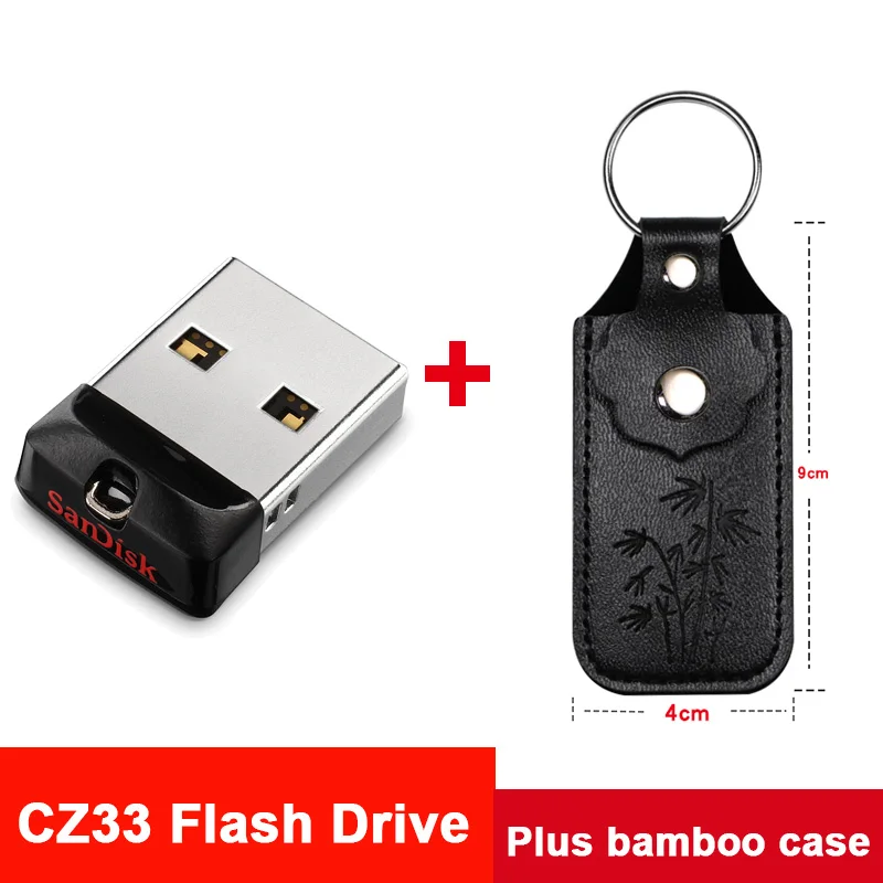 CZ33 plus bamboo Флеш-накопитель sandisk Cruzer, 16 ГБ, 32 ГБ, 64 ГБ, автомобильный стерео флеш-накопитель, брелок, карта памяти, крошечная, подходит для DJ, музыка, U диск, Cle, USB флешка - Цвет: CZ33 plus bamboo